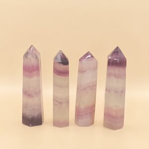 Rainbow Fluorite Tower crystal point.