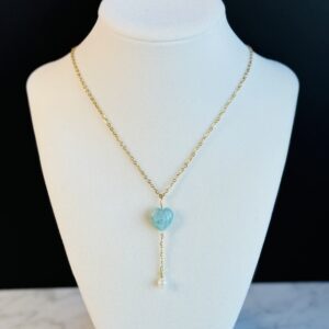 A picture of Amazonite simple necklace on the table