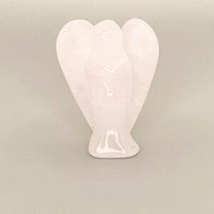 Pink rose quartz angel carving.
