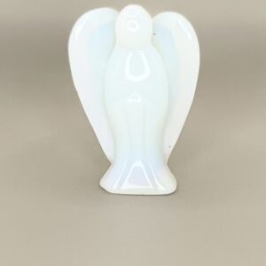 White opal angel figurine with wings.