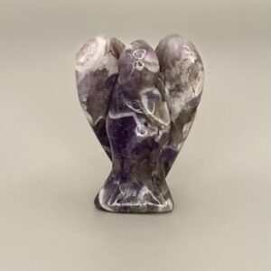 Amethyst carved angel figurine.