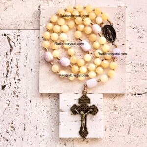 Yellow and purple stone rosary.