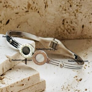 Elegant Roman numeral cuff bracelet.